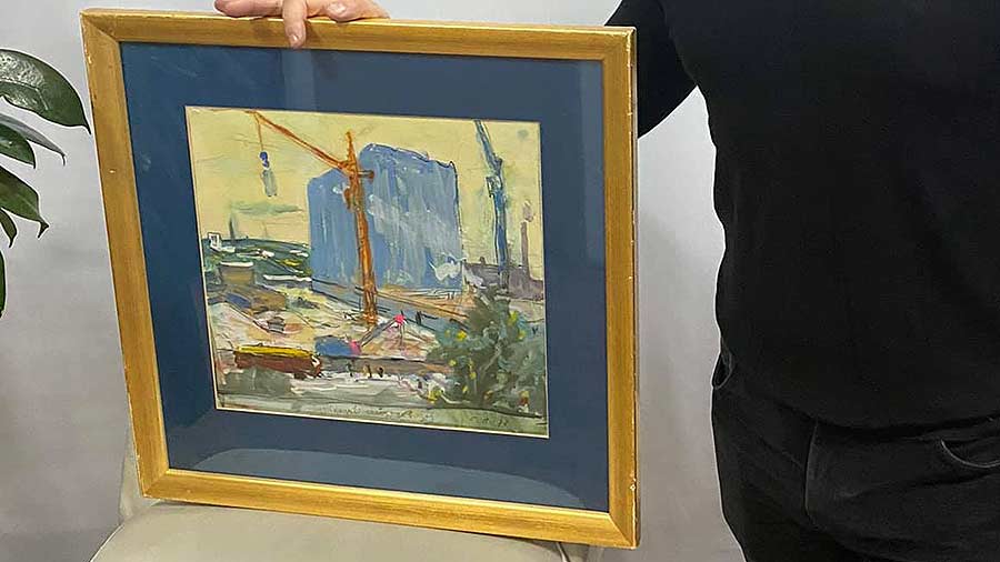 Детальніше про статтю Акварельний малюнок «Будівництво солод. заводу» 1972 року
